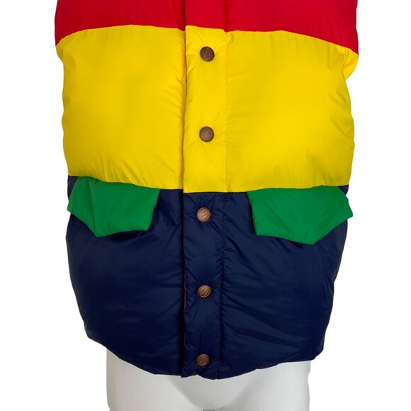 Mother The Pillow Talk Tri Color Vest Jacket XS Building Blocks Striped Puffer - Picture 9 of 12